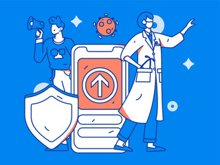 Medical Characters Anti-epidemic Flat Vector Concept Operation Hand Drawn Illustration
