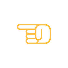 direction pointing hand pattern geometric logo hand icon