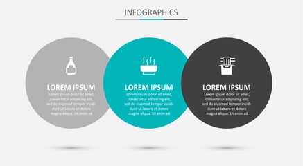 Obraz premium Set Ramen soup bowl, Soy sauce bottle and Asian noodles in paper box. Business infographic template. Vector