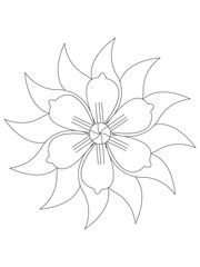 
   Flowers  Leaves Coloring page Adult.Contour drawing of a mandala on a white background.  Vector illustration Floral Mandala Coloring Pages, Flower Mandala Coloring Page, Coloring Page For Adul