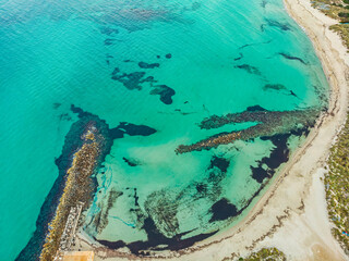 Aerial view torre guaceto natural reserve
