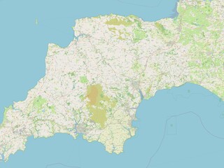 Devon, England - Great Britain. OSM. No legend