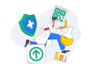 Medical Characters Anti-epidemic Flat Vector Concept Operation Hand Drawn Illustration
