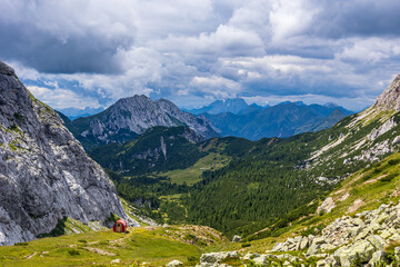 Fototapeta na wymiar trekking day in the mountains of Friuli Venezia-Giulia