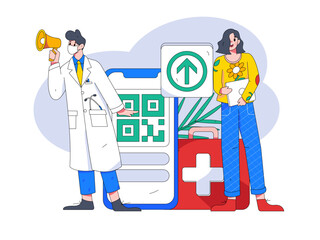 Medical Characters Anti-epidemic Flat Vector Concept Operation Hand Drawn Illustration
