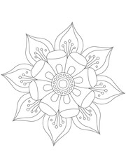  floral drawing. Art therapy coloring pages.Vector illustration Floral Mandala Coloring Pages, Flower Mandala Coloring Page,