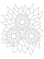  floral drawing. Art therapy coloring pages.Vector illustration Floral Mandala Coloring Pages, Flower Mandala Coloring Page,