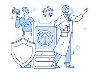 Medical Characters Anti-epidemic Flat Vector Concept Operation Hand Drawn Illustration
