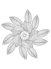  floral drawing. Art therapy coloring pages.Vector illustration Floral Mandala Coloring Pages, Flower Mandala Coloring Page,