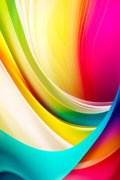 Close up of multicolored wallpaper with white background. Generative AI.