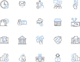 Customer Development outline icons collection. Customer, Development, Research, Interaction, Experience, Service, Support vector and illustration concept set. Satisfaction, Engagement, Perception