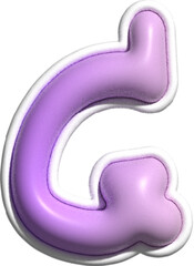 cute 3d gradient alphabet letter hand draw decoration