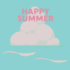 Background illustration of Sea and clouds.