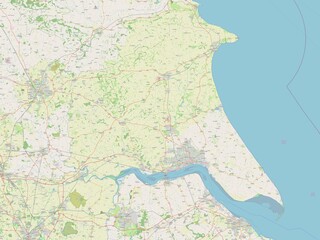 East Riding of Yorkshire, England - Great Britain. OSM. No legend