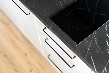 new compact electrical stove at home kitchen