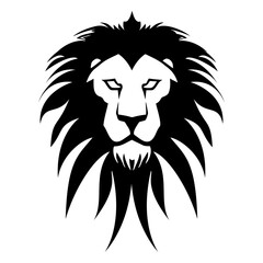 Naklejka na ściany i meble Black and White Lion Head for Logo Design