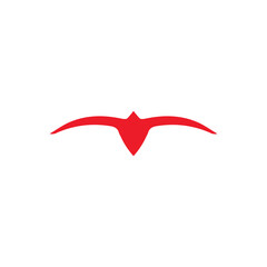 wide wings flying bird logo design b