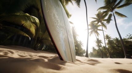 Generative ai of surfboard on the beach