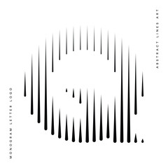 Letter Q Logo with Abstract Line Pattern