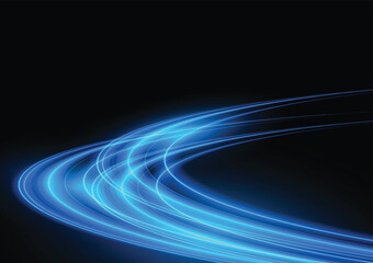 Modern abstract high-speed light motion effect on black background. vector illustration.