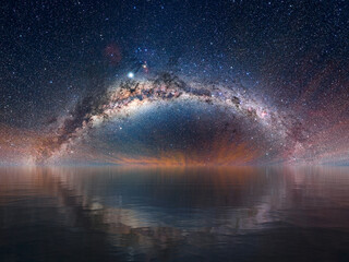 Milky Way Panorama reflected in water, Galaxy, Night Sky, Starscape, Night Scape, Deep Space, Outer Space, derived from ESO/P. Horálek, further edited and enhanced - 592979174