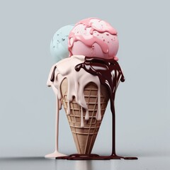 Generative ai of melting ice cream