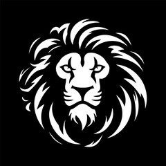 Black and White Lion Head for Logo Design