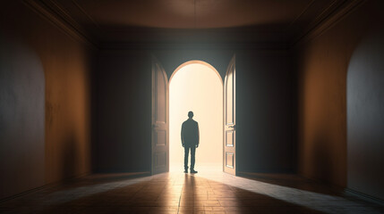 A man standing in front of a doorway