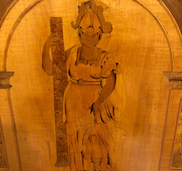 Female form done in wooden inlay