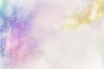 rainbow pastel unicorn candy watercolor on paper abstract background