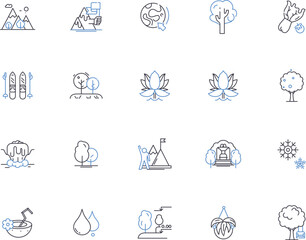 Climate outline icons collection. Climate, Heat, Cold, Temperatures, Global, Weather, Atmosphere vector and illustration concept set. Humidity, Wind, Change linear signs