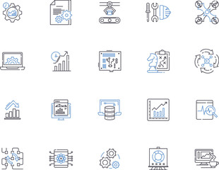 Structure icons outline icons collection. Icons, Structure, Symbols, Shapes, Pictures, Images, Signs vector and illustration concept set. Stylized, Geometric, Graphical linear signs