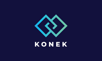 Logo vector diamond connection link chain element network technology multimedia