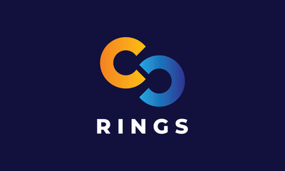 Infinity circle chain logo vector link connection technology