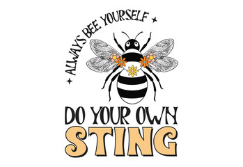 Bee, Bee Quote, Bee Clipcart, Retro Bee Quote, Bee Vector