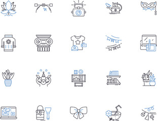 Creative outline icons collection. Innovative, Artistic, Imaginative, Original, Visionary, Unique, Inspired vector and illustration concept set. Expressionistic, Divergent, Resourceful linear signs