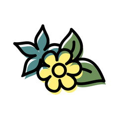 flower and leaves spa and salon icon vector illustration