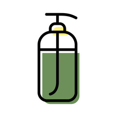 herbal shampoo bottle salon and spa icon vector illustration