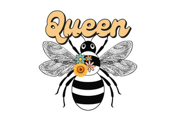 Bee, Bee Quote, Bee Clipcart, Retro Bee Quote, Bee Vector