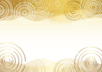 金色の波紋、渦巻のような模様のある背景