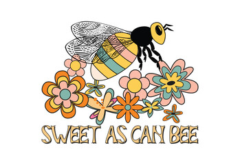 Bee, Bee Quote, Bee Clipcart, Retro Bee Quote, Bee Vector