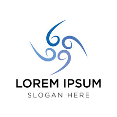 Wind Logo vector icon