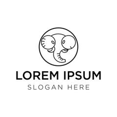 Elephant logo vector illustration isolated on white background