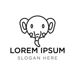 Elephant logo vector illustration isolated on white background