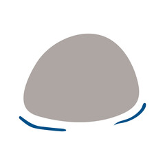 Rock, pebble hand drawn illustration. Cartoon style flat design, isolated vector. Seasonal kids summer print, holidays, vacations, beach, landscape, sea, ocean scene element