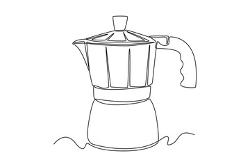 Single one line drawing coffee maker. Home appliances concept. Continuous line draw design graphic vector illustration.