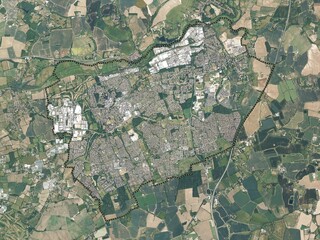 Harlow, England - Great Britain. High-res satellite. No legend