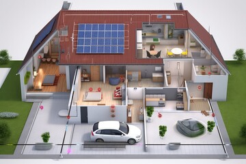 Household energy supply. Photo generative AI