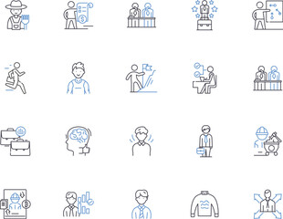 Men culture outline icons collection. Masculinity, Tradition, Identity, Values, Rites, Practices, Habits vector and illustration concept set. Beliefs, Family, Customs linear signs
