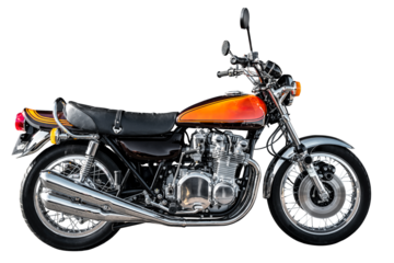 moto japonaise des années 1970 sur fond transparent,PNG